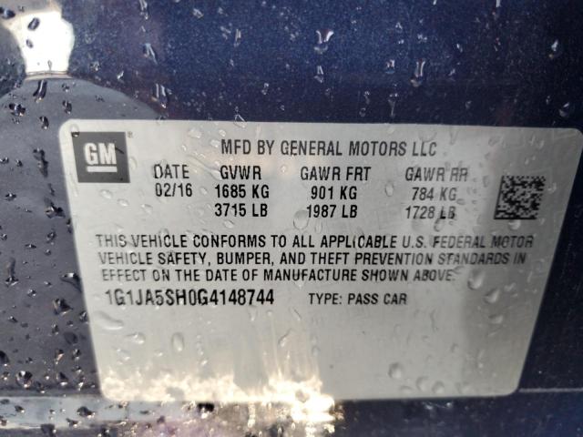 2016 CHEVROLET SONIC LS 1G1JA5SH0G4148744
