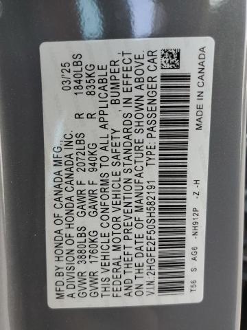 2025 HONDA CIVIC SPOR 2HGFE2F50SH582191