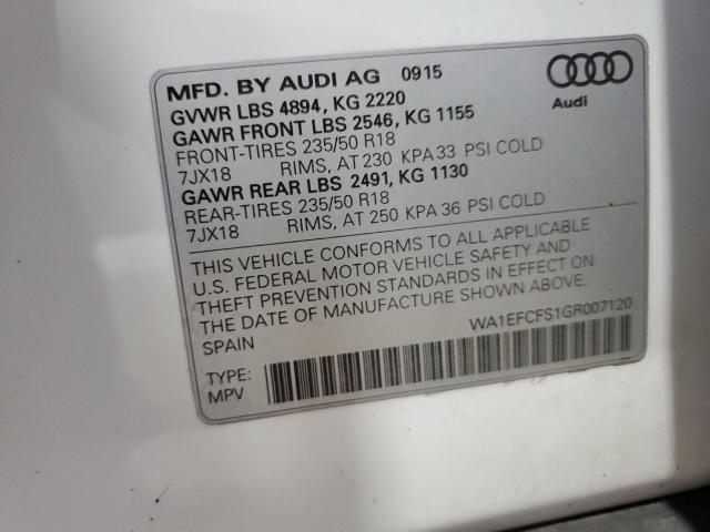 2016 AUDI Q3 PREMIUM WA1EFCFS1GR007120