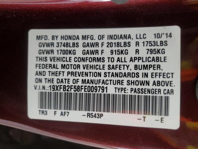 2015 HONDA CIVIC LX 19XFB2F58FE009791
