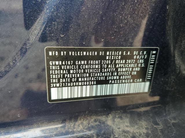 2017 VOLKSWAGEN GOLF S 3VW217AU9HM068366