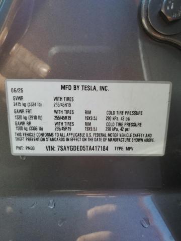 2026 TESLA MODEL Y 7SAYGDED5TA417184