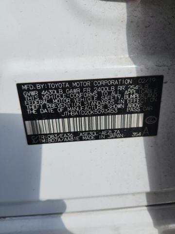 2019 LEXUS IS 300 JTHBA1D20K5093453