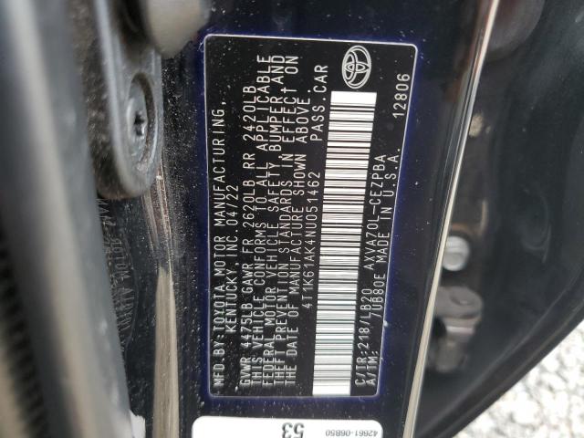 2022 TOYOTA CAMRY XSE 4T1K61AK4NU051462