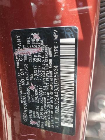 2018 HYUNDAI TUCSON SE KM8J23A49JU785934