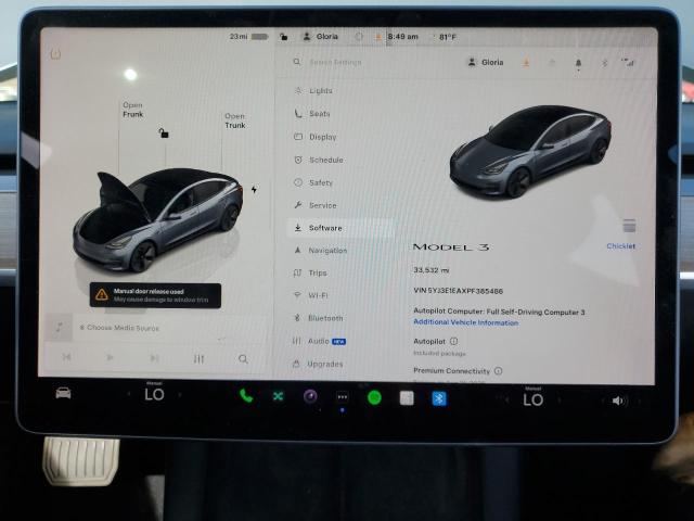 2023 TESLA MODEL 3 5YJ3E1EAXPF385486