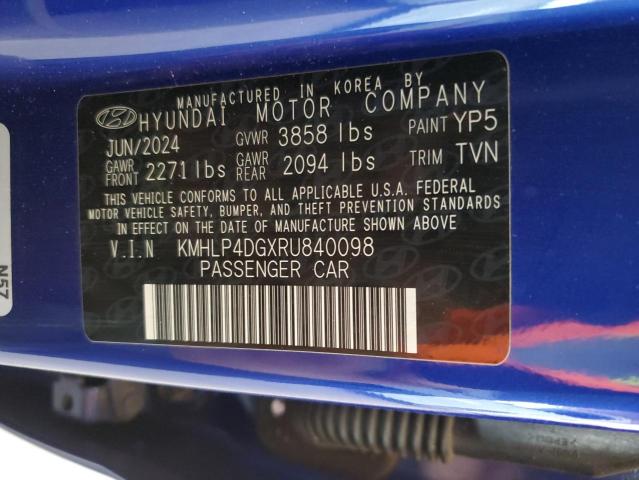 2024 HYUNDAI ELANTRA LIMITED KMHLP4DGXRU840098