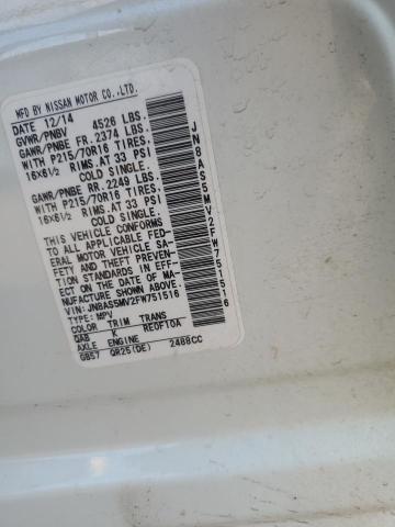 2015 NISSAN ROGUE SELE JN8AS5MV2FW751516