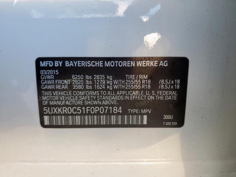 2015 BMW X5 XDRIVE3 5UXKR0C51F0P07184