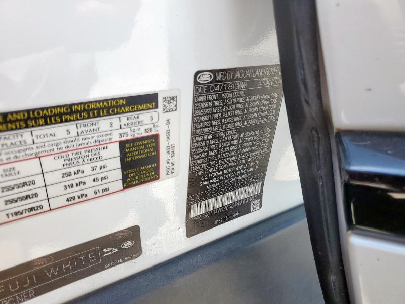 2018 LAND ROVER RANGE ROVE SALGS2SV2JA504437