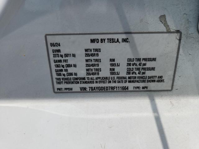 2024 TESLA MODEL Y 7SAYGDED7RF111664