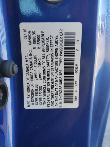 2016 HONDA CIVIC EX 2HGFC3B31GH351839