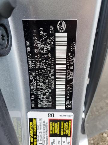 2023 LEXUS ES 350 BAS 58ADZ1B15PU147585
