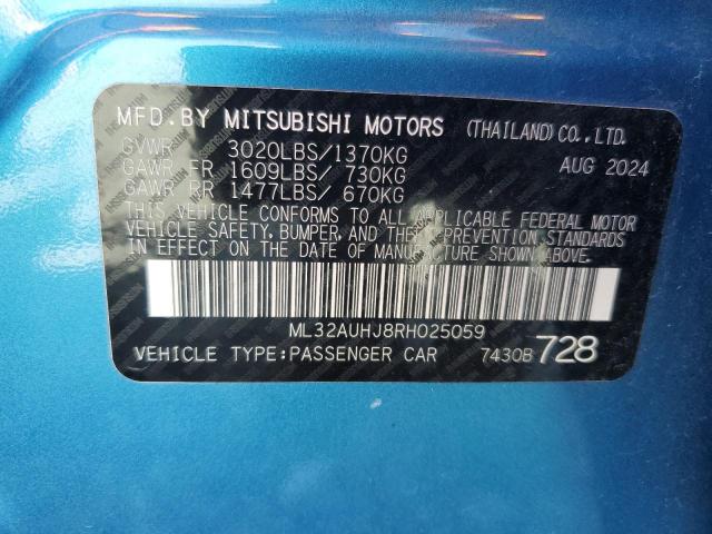 2024 MITSUBISHI MIRAGE ES ML32AUHJ8RH025059