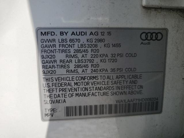 2017 AUDI Q7 PREMIUM PLUS WA1LAAF71HD005324
