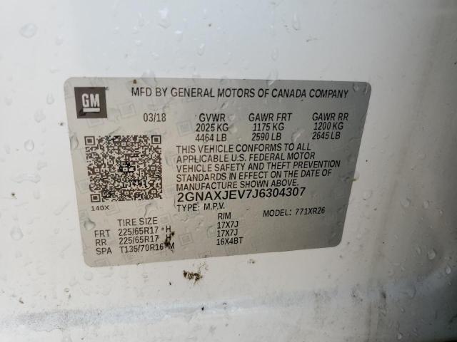 2018 CHEVROLET EQUINOX LT 2GNAXJEV7J6304307