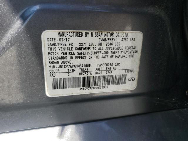 2017 INFINITI Q50 BASE - JN1CV7APXHM641909