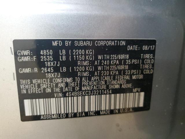 2018 SUBARU OUTBACK 3.6R LIMITED 4S4BSEKC3J3211454