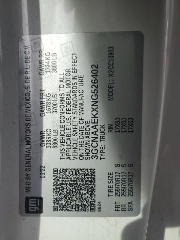 2022 CHEVROLET SILVERADO - 3GCNAAEKXNG526402