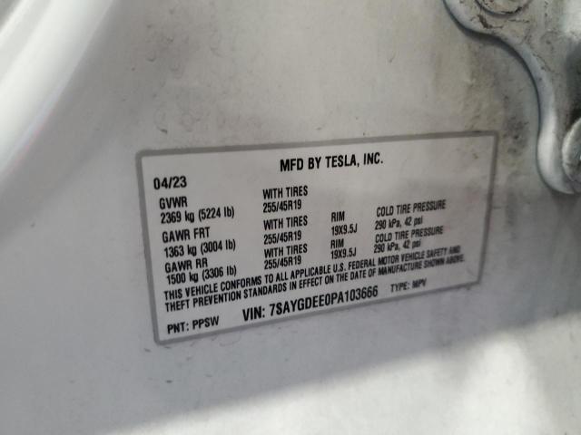2023 TESLA MODEL Y 7SAYGDEE0PA103666