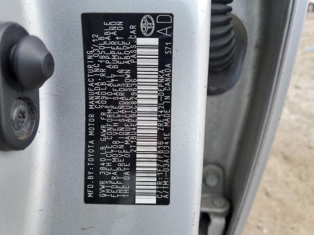 2012 TOYOTA COROLLA BA - 2T1BU4EE9CC829636