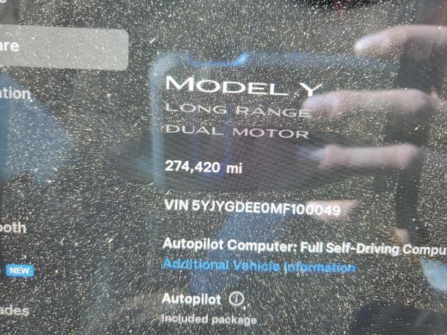 2021 TESLA MODEL Y 5YJYGDEE0MF100049