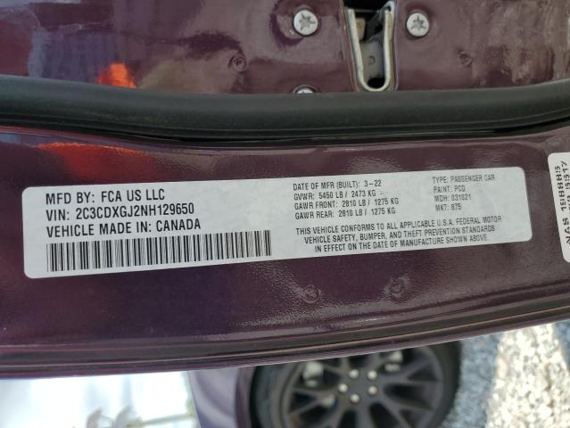 2022 DODGE CHARGER SC 2C3CDXGJ2NH129650