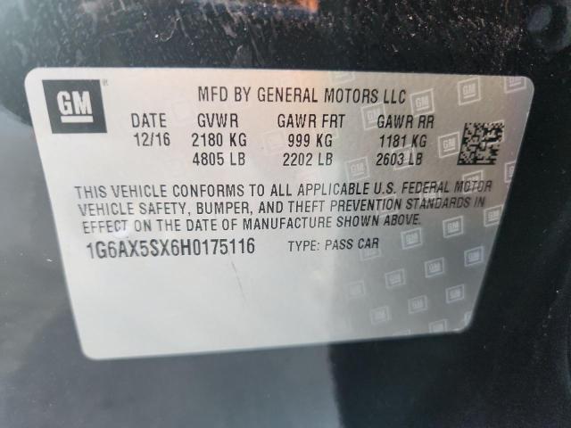 2017 CADILLAC CTS LUXURY 1G6AX5SX6H0175116