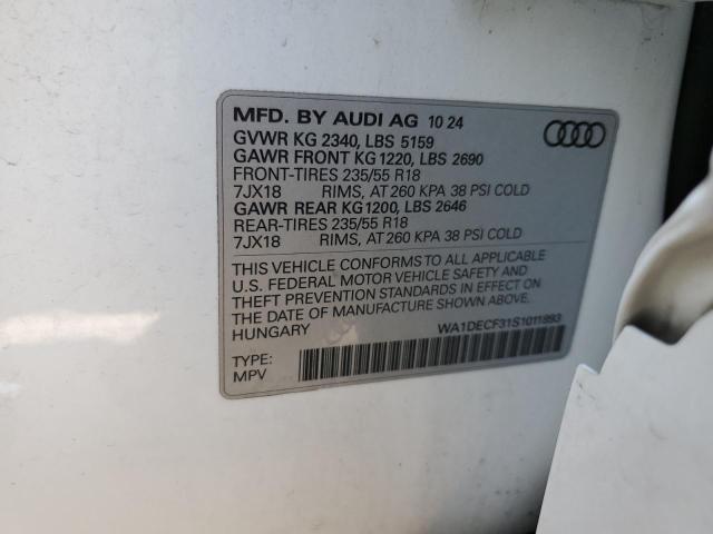 2025 AUDI Q3 PREMIUM WA1DECF31S1011893