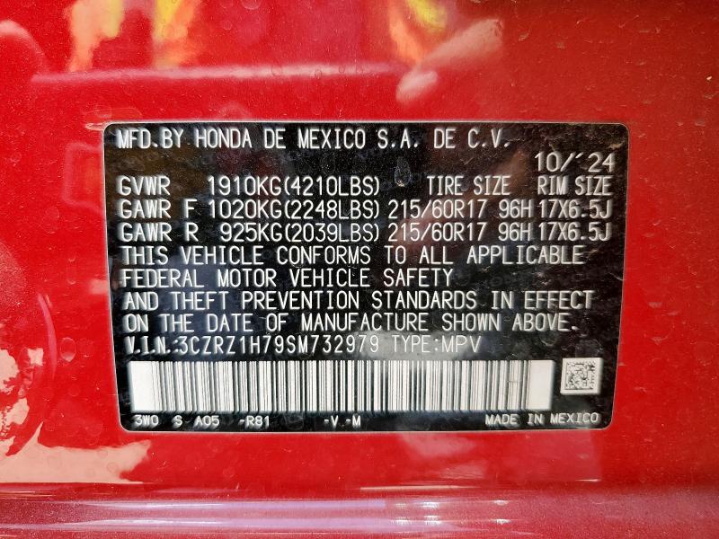 2025 HONDA HR-V EXL 3CZRZ1H79SM732979