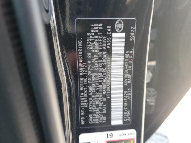 2025 TOYOTA CAMRY XSE 4T1DAACK2SU574317