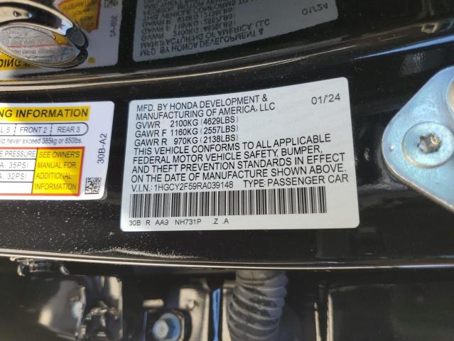 2024 HONDA ACCORD HYBRID SPORT 1HGCY2F59RA039148