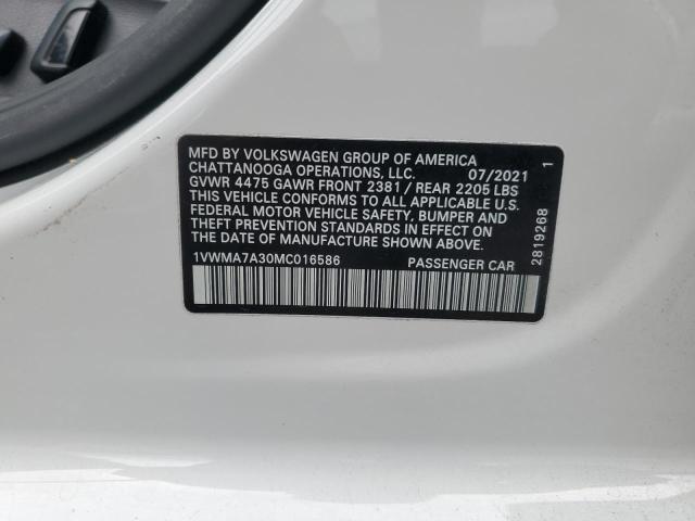 2021 VOLKSWAGEN PASSAT R-L 1VWMA7A30MC016586