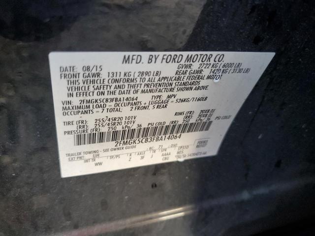 2015 FORD FLEX SEL - 2FMGK5C83FBA14064
