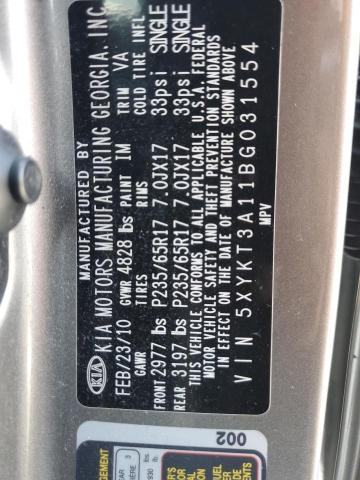 2011 KIA SORENTO BA - 5XYKT3A11BG031554