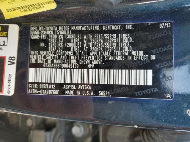 2013 TOYOTA VENZA LE - 4T3BA3BB1DU049439