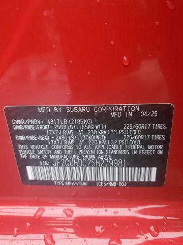 2025 SUBARU CROSSTREK JF2GUHDC2SH279981