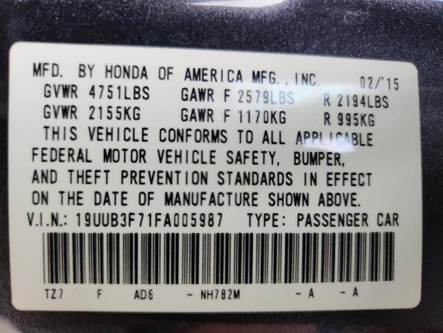 2015 ACURA TLX ADVANCE 19UUB3F71FA005987