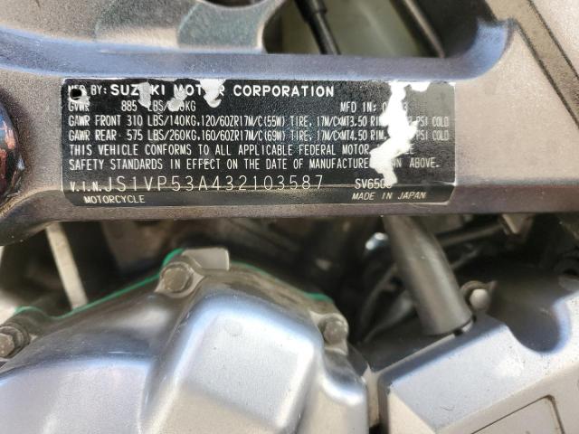 2003 SUZUKI SV650 JS1VP53A432103587