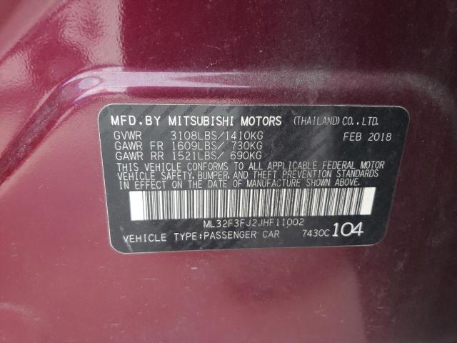 2018 MITSUBISHI MIRAGE G4 ML32F3FJ2JHF11002