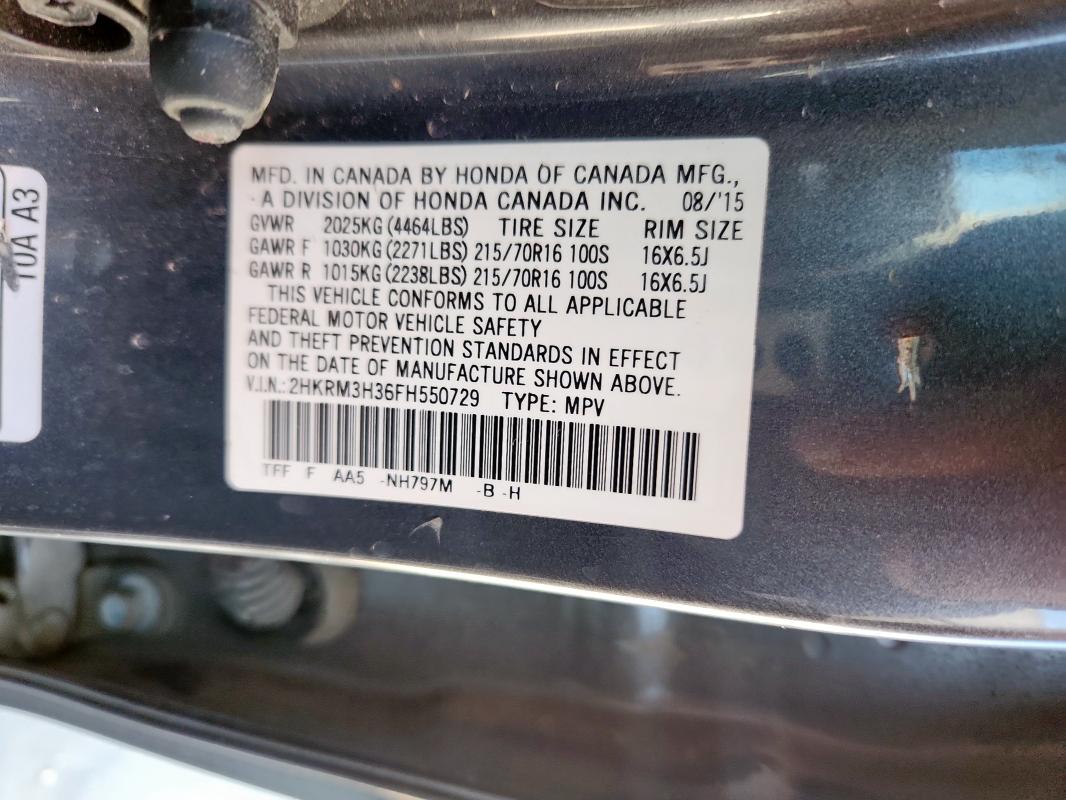 2015 HONDA CR-V 2HKRM3H36FH550729