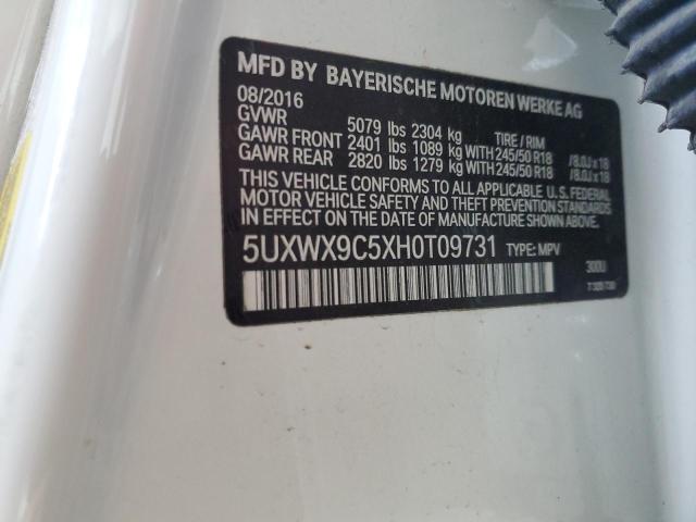 2017 BMW X3 XDRIVE2 5UXWX9C5XH0T09731