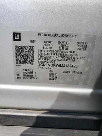 2018 CHEVROLET TRAVERSE L - 1GNEVGKW6JJ123435