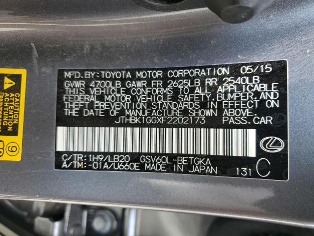 2015 LEXUS ES 350 JTHBK1GGXF2202173