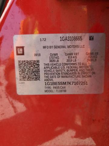 2019 CHEVROLET CRUZE LT - 1G1BE5SM7K7107251
