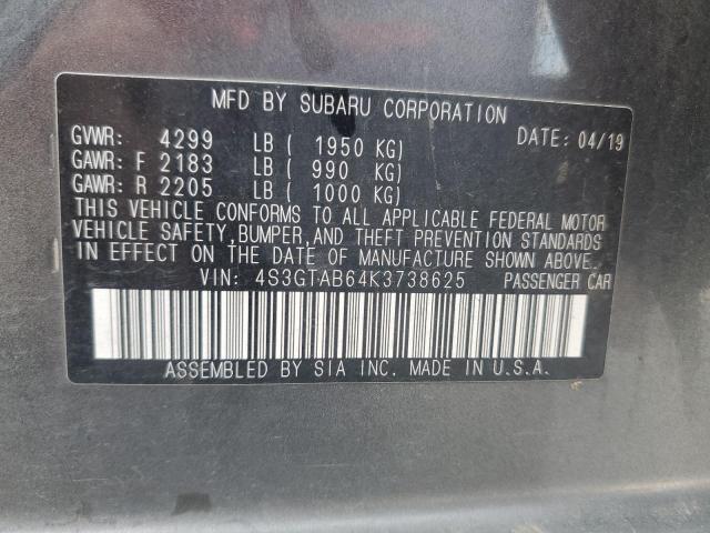 2019 SUBARU IMPREZA 4S3GTAB64K3738625