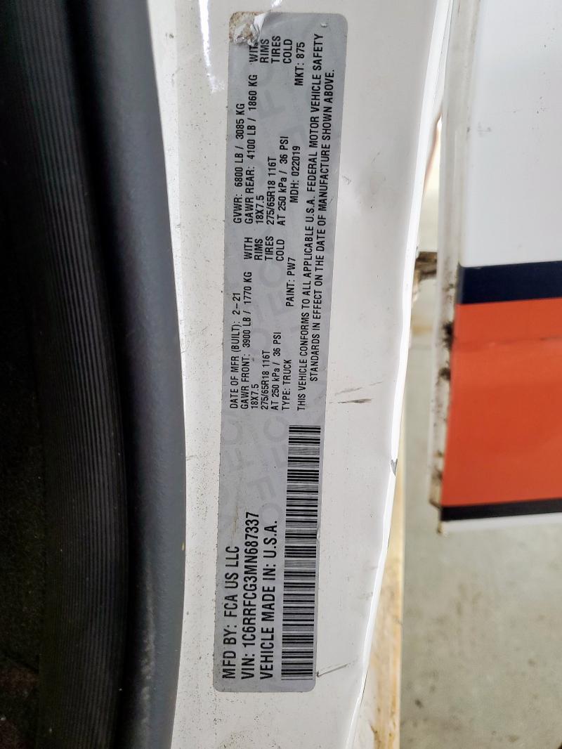 2021 RAM 1500 TRADESMAN 1C6RRFCG3MN687337