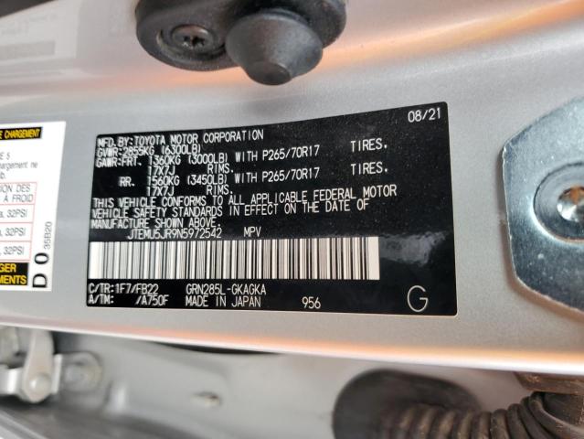 2022 TOYOTA 4RUNNER SR JTEMU5JR9N5972542