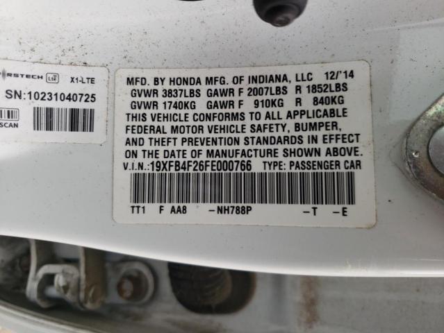 2015 HONDA CIVIC HYBR 19XFB4F26FE000766