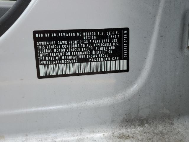 2017 VOLKSWAGEN JETTA S - 3VW2B7AJ2HM335642